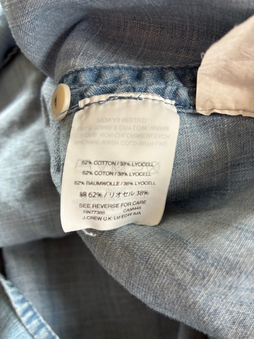 Madewell Light Blue Chambray Button-Front Top Coastal Casual Womens M - Picture 5 of 5